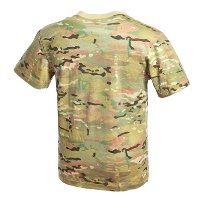 Combat 100% durable de camouflage de T-shirt militaire d'armée de coton