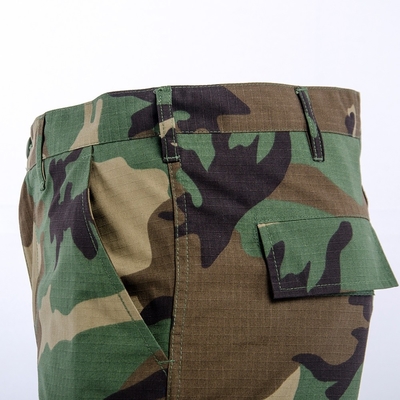 Camouflage imperméable tactique tissé de région boisée d'OEM de pantalon court de militaires