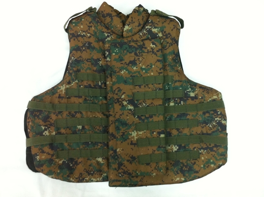 Veste balistique militaire réglable en nylon avec fermeture par bouton