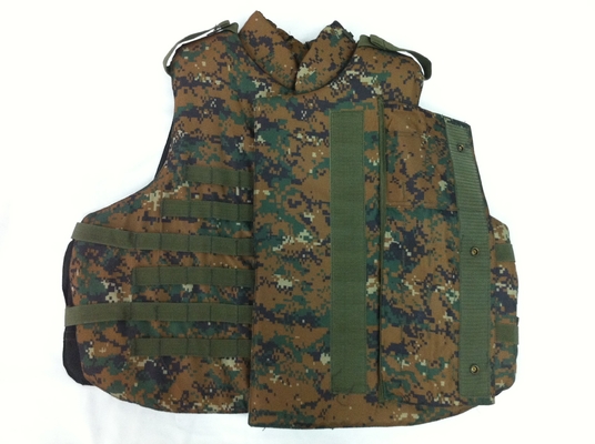 Veste balistique militaire réglable en nylon avec fermeture par bouton