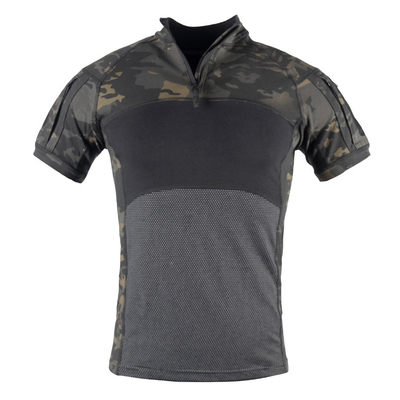 T-shirts de grenouille Manches courtes Sports de plein air Camping T-shirt tactique Manches courtes avec poches sur le bras