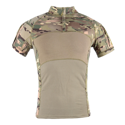 T-shirts de grenouille Manches courtes Sports de plein air Camping T-shirt tactique Manches courtes avec poches sur le bras