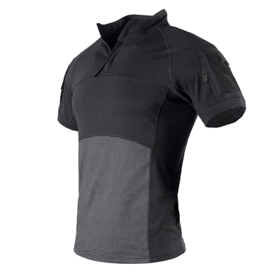 T-shirts de grenouille Manches courtes Sports de plein air Camping T-shirt tactique Manches courtes avec poches sur le bras