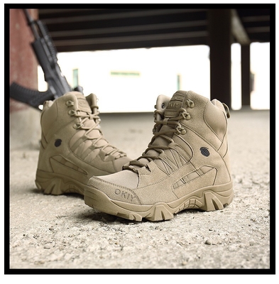 Bottes d'alpinisme haut de gamme en gros Bottes tactiques brunes pour hommes Bottes d'entraînement imperméables à l'eau antidérapantes