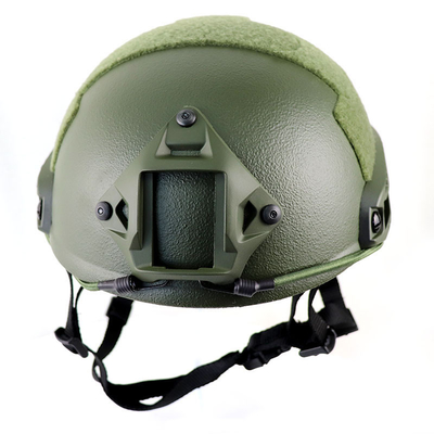 Casque FAST NIJ IIIA Ballistique Kevlar tactique balistique de grande taille haut coupé Casque vert de l'armée