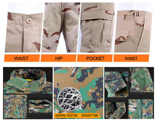 Entraînement tactique pour hommes Pantalons de plein air Kneepads Camouflage Vêtements de travail personnalisés Longs pantalons