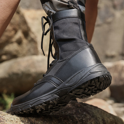 Bottes de combat en caoutchouc à mi-cheveux respirantes avec doublure isolante pour hommes
