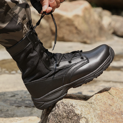 Bottes de combat en caoutchouc à mi-cheveux respirantes avec doublure isolante pour hommes