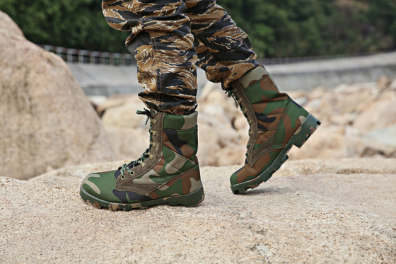 7-12 Bottes tactiques militaires à cheville en cuir résistant aux chocs