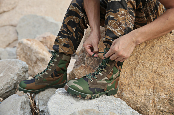 7-12 Bottes tactiques militaires à cheville en cuir résistant aux chocs