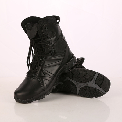 Bottes de combat à talons intermédiaires isolées en cuir durable