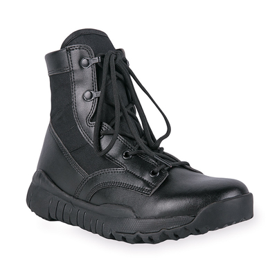 Bottes tactiques à demi-cheveu avec en cuir imperméable, lacets et doublure en coton