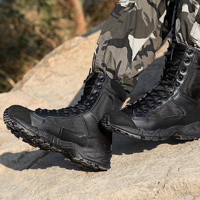Bottes tactiques de combat pour hommes à doublure de coton respirante pour les activités de plein air