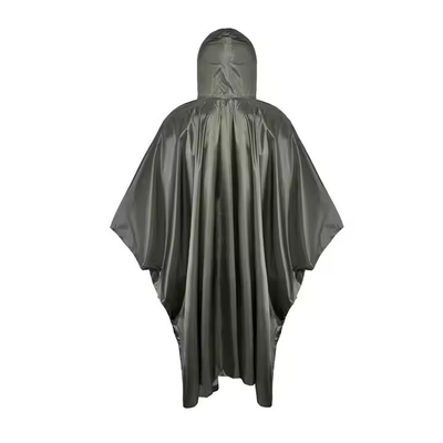 Vêtement de pluie poncho en polyester respirant vert olive pour les activités de plein air