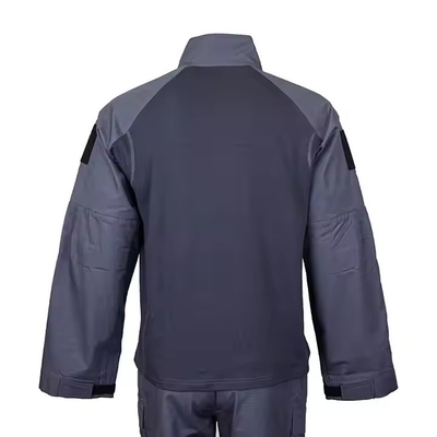 Costume tactique à fermeture à glissière en bleu foncé avec logo personnalisé
