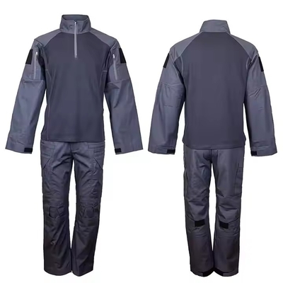 Costume tactique à fermeture à glissière en bleu foncé avec logo personnalisé