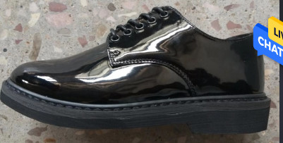 Dirigeant d'armée en caoutchouc d'Outsole de chaussures formelles brillantes noires en cuir de vache Shoes