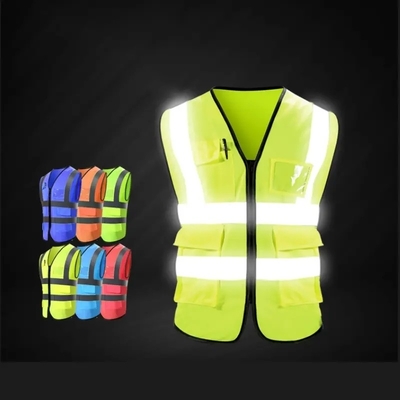 Vêtement de travail à haute visibilité gilet de sécurité réfléchissant avec réflecteur pour la sécurité routière sur le lieu de travail