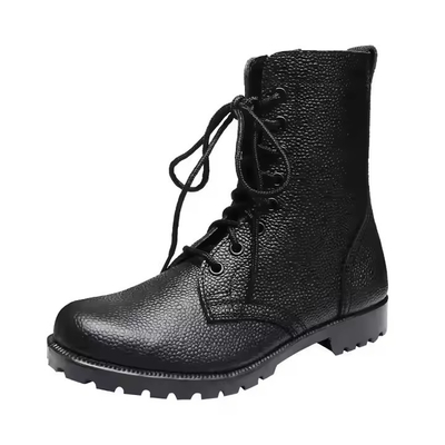 Chaussures tactiques uniformes personnalisées Chaussures en cuir de couleur noire avec Geinuen Chaussures d'entraînement en cuir Black Boots