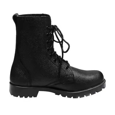 Chaussures tactiques uniformes personnalisées Chaussures en cuir de couleur noire avec Geinuen Chaussures d'entraînement en cuir Black Boots