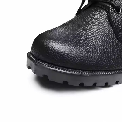 Chaussures tactiques uniformes personnalisées Chaussures en cuir de couleur noire avec Geinuen Chaussures d'entraînement en cuir Black Boots