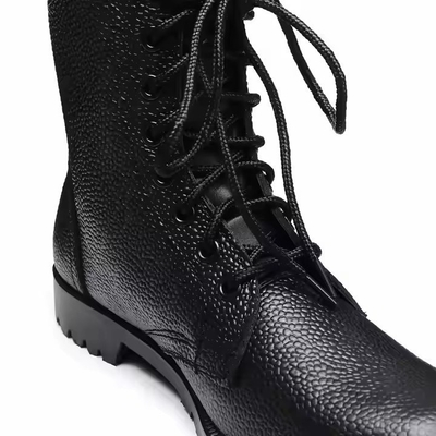 Chaussures tactiques uniformes personnalisées Chaussures en cuir de couleur noire avec Geinuen Chaussures d'entraînement en cuir Black Boots