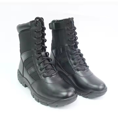 Bottes en cuir noir à grain entier en caoutchouc à semelle dure en PU en cuir authentique Bottes de plein air pour hommes