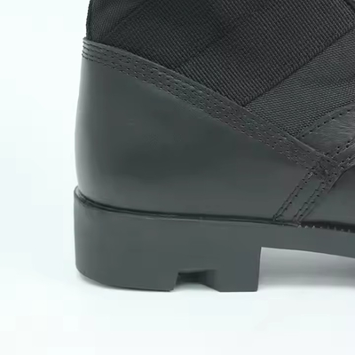 Bottes en cuir noir à grain entier en caoutchouc à semelle dure en PU en cuir authentique Bottes de plein air pour hommes