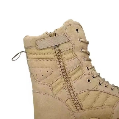 Chaussures tactiques chaussures de randonnée solide du désert kaki avec cuir chaussures d'entraînement confortables
