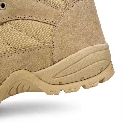 Chaussures tactiques chaussures de randonnée solide du désert kaki avec cuir chaussures d'entraînement confortables