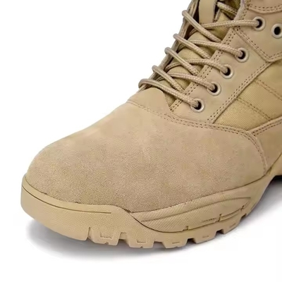 Chaussures tactiques chaussures de randonnée solide du désert kaki avec cuir chaussures d'entraînement confortables