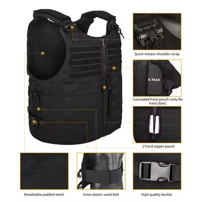 Veste tactique usine d'Oxford Veste d'entraînement pour hommes noirs Veste de chasse