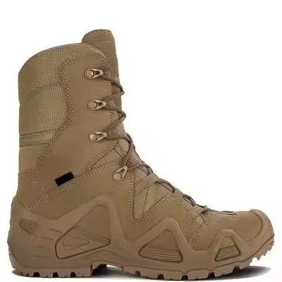 Fabrique en gros en cuir brun haut de sport extérieur survie du désert sécurité chaussures de combat tactiques